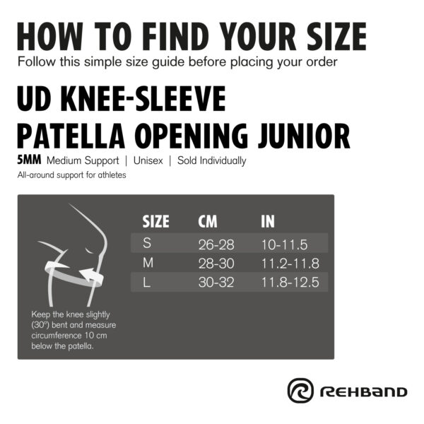 Rehband UD Knee-Sleeve Patella Open Junior 5mm Põlvetugi Lastele