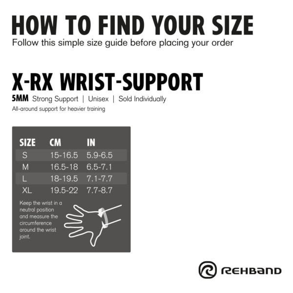 Rehband X-RX Wrist Support 5mm Randme Tugiside