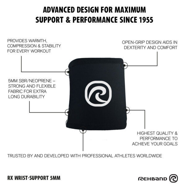 Rehband RX Wrist-Sleeves 5mm Randmesidemed