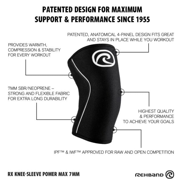 Rehband RX Knee-Sleeve Power Max 7mm Põlve Tugiside